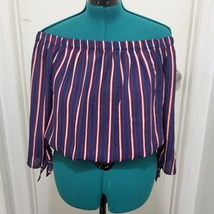 Lily White Stripped Top Size L